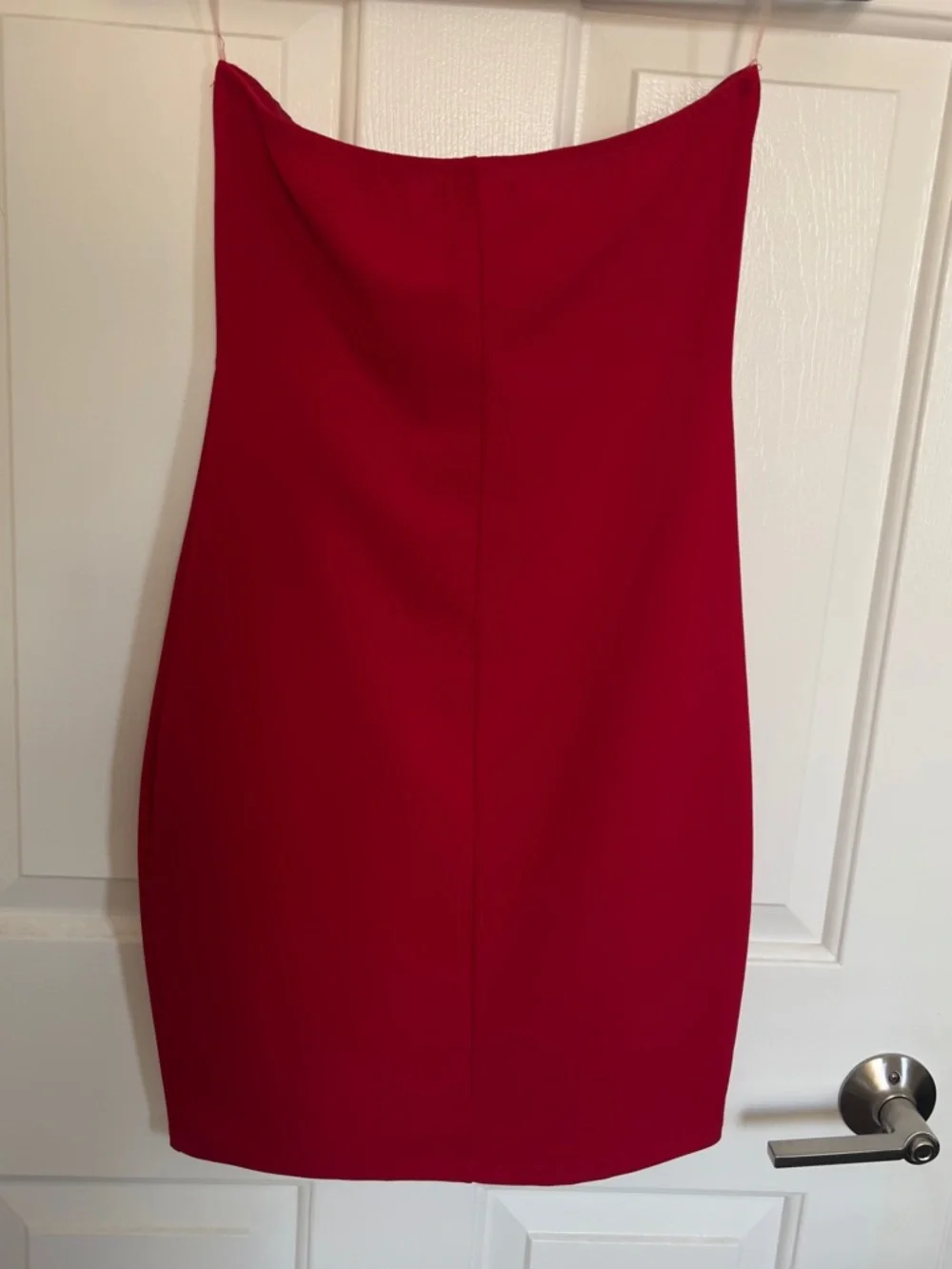 Strapless Red Ruffle Mini Dress - Picture 2 of 3